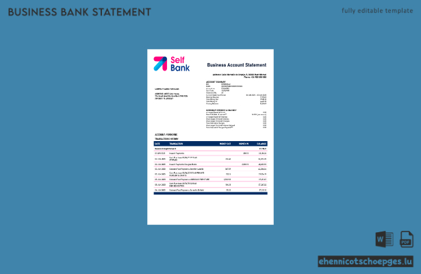 Beispiel eines Kontoauszugs der spanischen Selbstbank (Word- und PDF-Datei)
